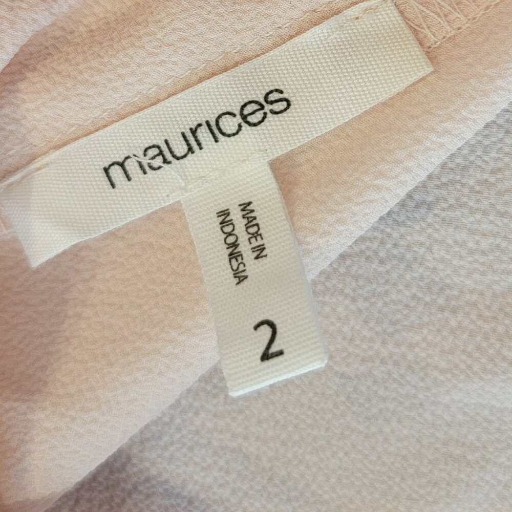 NWOT Maurice's Double V Neckline Sleeveless Pale Pink Blouse - Picture 6 of 8